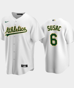 2022-23 Draft Oakland Athletics Daniel Susac 6 White Home Jersey