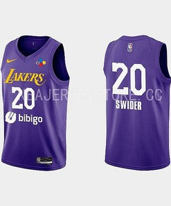 2022-23 Los Angeles Lakers Cole Swider Training Camp Purple Men Jersey