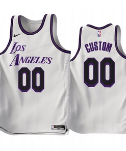 2022-23 Los Angeles Lakers Custom 00 White City Edition Jersey - Men Jersey