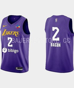2022-23 Los Angeles Lakers Dwayne Bacon Training Camp Purple Men Jersey