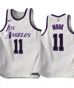 2022-23 Los Angeles Lakers Malik Monk 11 White City Edition Jersey - Men Jersey