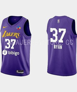 2022-23 Los Angeles Lakers Matt Ryan Training Camp Purple Men Jersey
