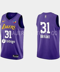 2022-23 Los Angeles Lakers Thomas Bryant Training Camp Purple Men Jersey