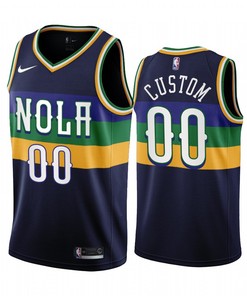 2022-23 New Orleans Pelicans Custom 00 Navy City Edition Jersey