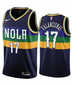 2022-23 New Orleans Pelicans Jonas Valanciunas 17 Navy City Edition Jersey