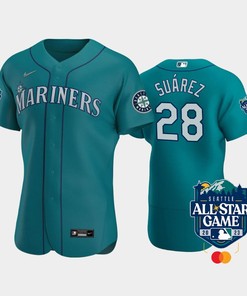 2023 All-Star Game Seattle Mariners 28 Eugenio Suarez Aqua Jersey