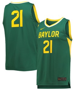#21 Baylor Bears Logo Replica Basketball Jersey - Green Ncaa