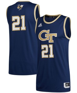 #21 Georgia Tech Yellow Jackets Adidas Swingman Basketball Jersey - Navy Ncaa