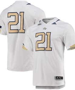 #21 Georgia Tech Yellow Jackets Adidas Team Premier Football Jersey - White Ncaa