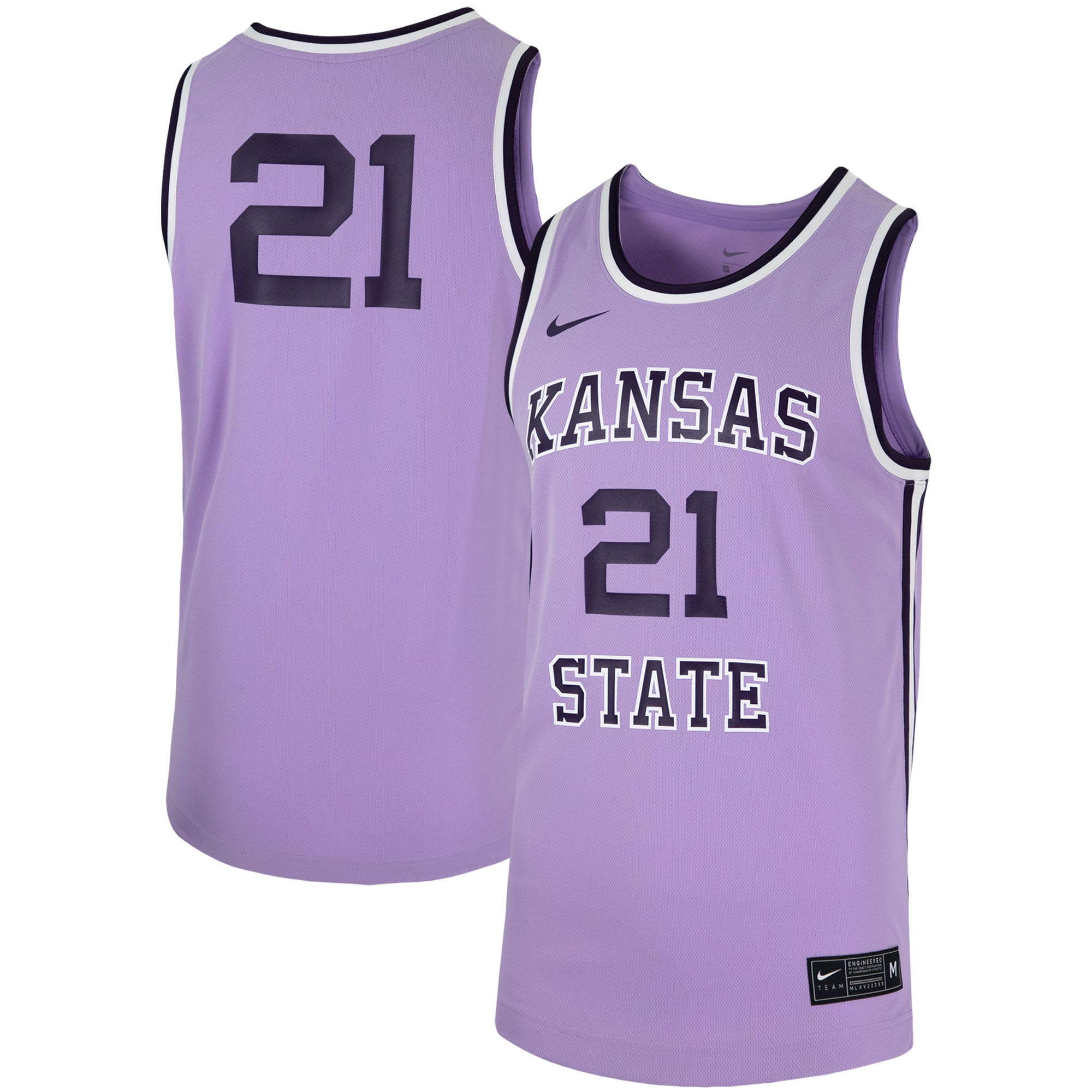 #21 Kansas State Wildcats Throwback Replica Basketball Jersey - Purple Ncaa