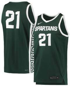 #21 Michigan State Spartans Replica Basketball Jersey - Green Ncaa