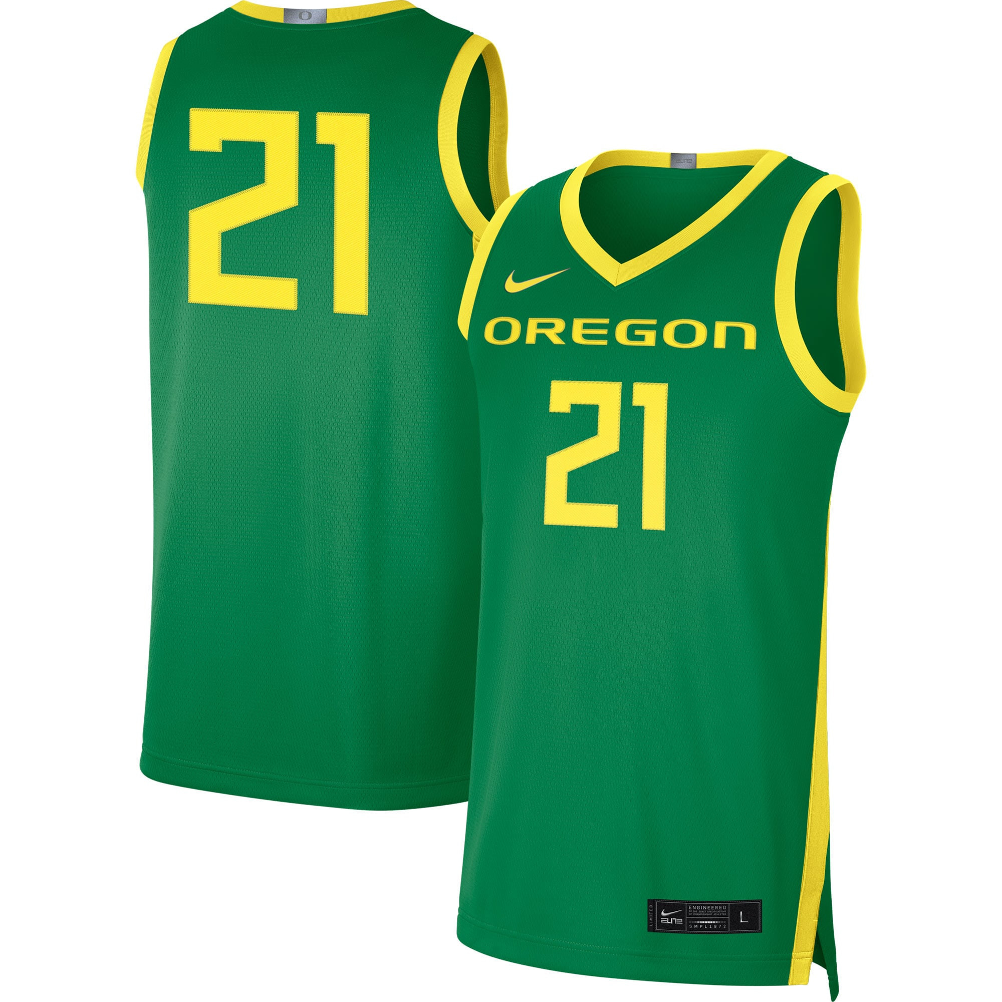 #21 Oregon Ducks Limited Basketball Jersey - Green Ncaa