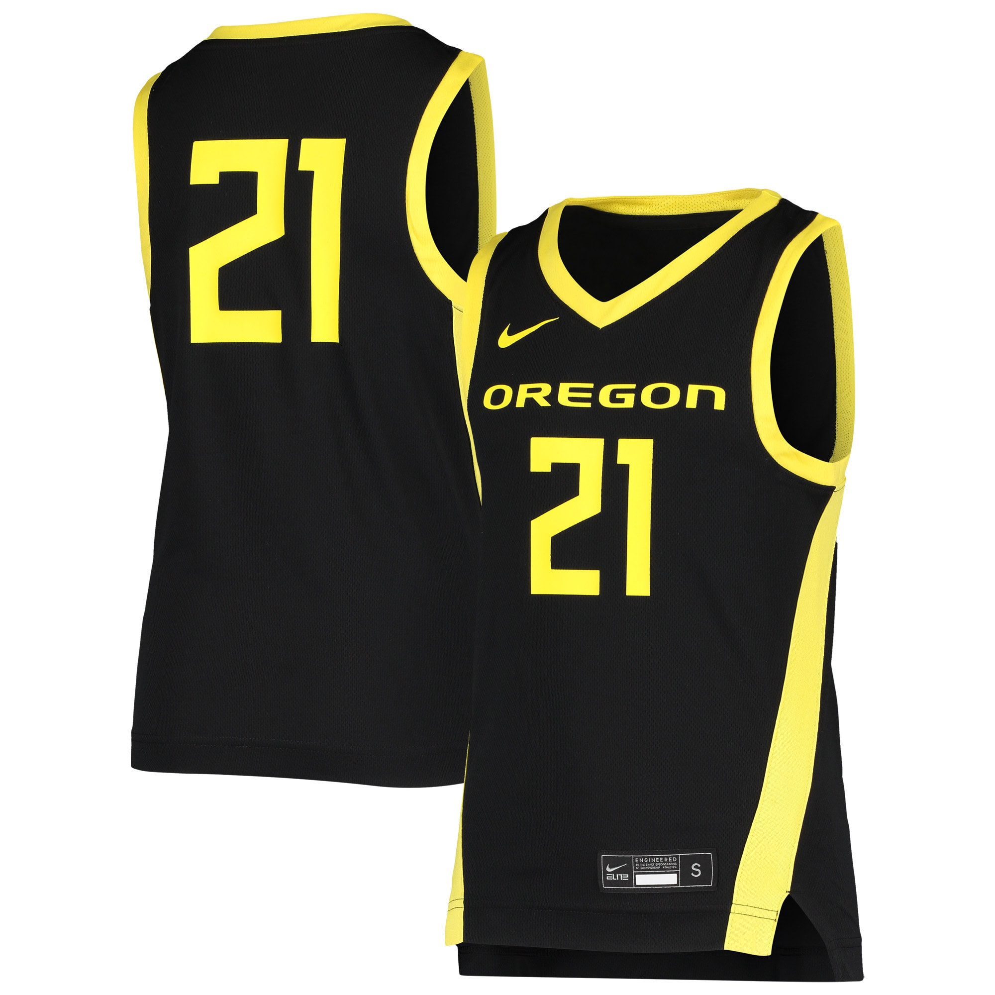 #21 Oregon Ducks Team Replica Basketball Jersey - Black Ncaa