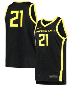 #21 Oregon Ducks Team Replica Basketball Jersey - Black Ncaa A12