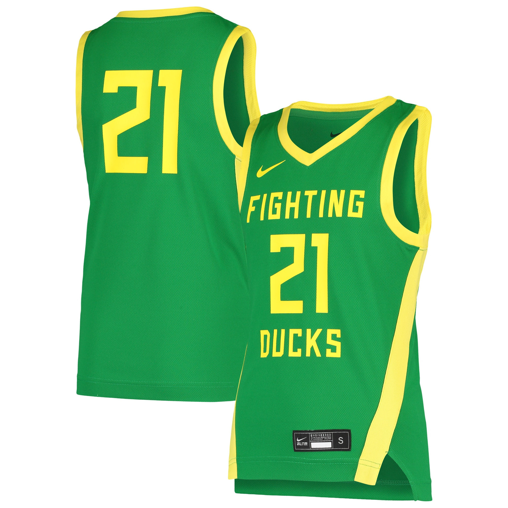 #21 Oregon Ducks Team Replica Basketball Jersey - Green Ncaa