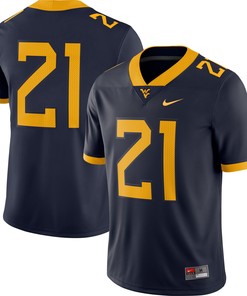 #21 West Virginia Mountaineers Game Jersey - Navy Ncaa