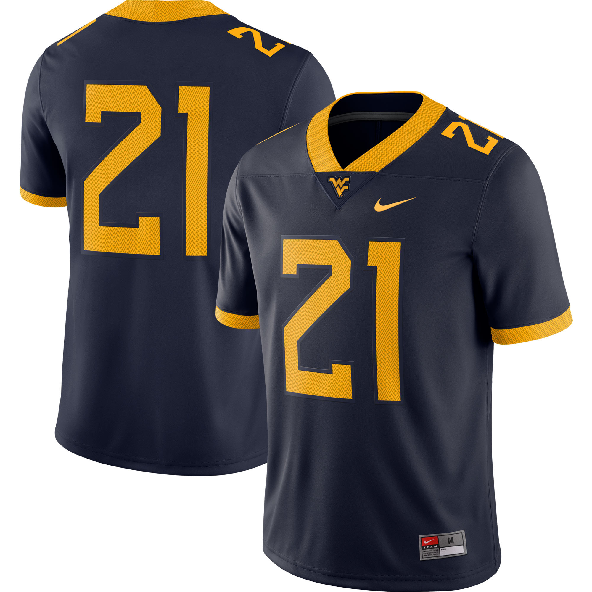#21 West Virginia Mountaineers Game Jersey - Navy Ncaa