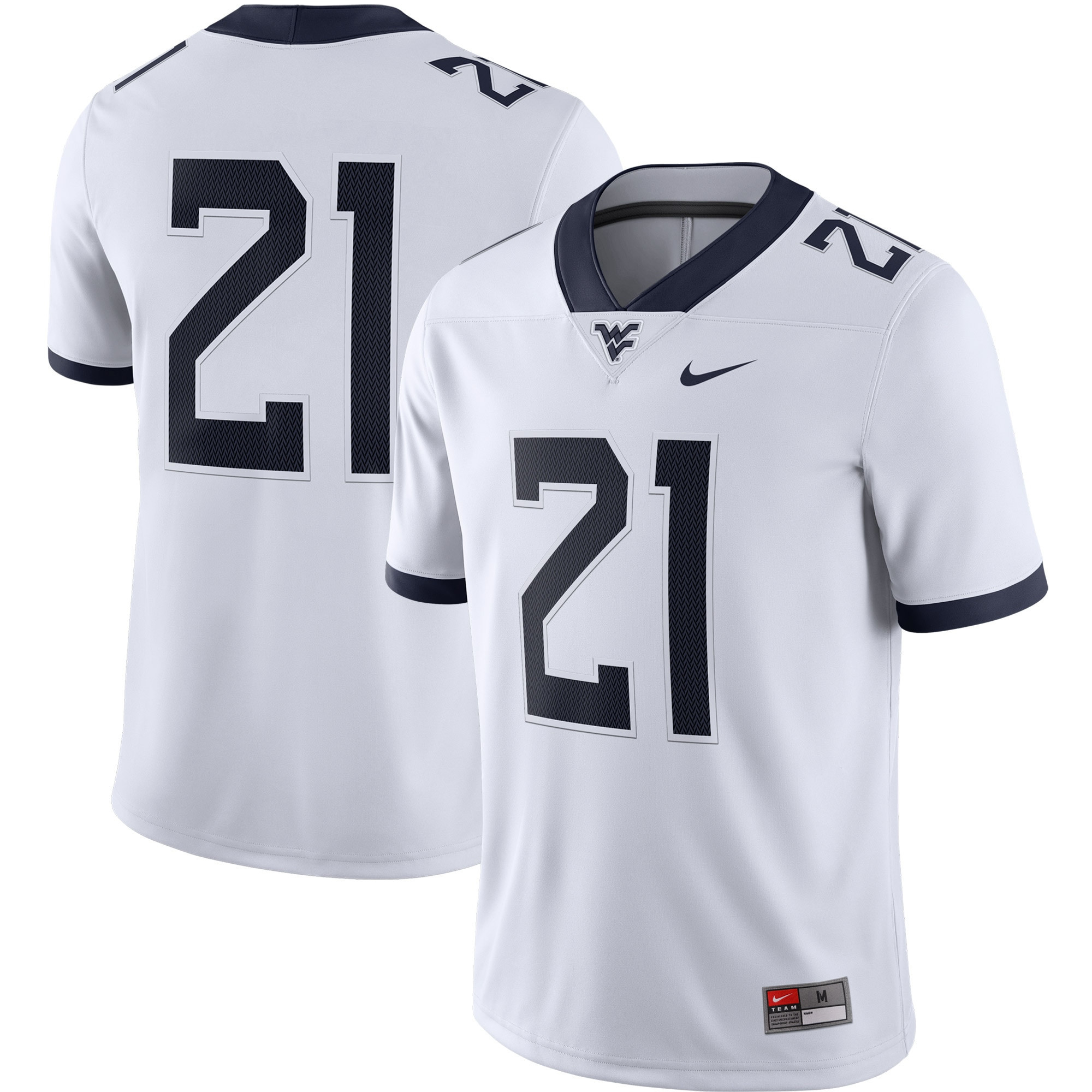 #21 West Virginia Mountaineers Game Jersey - White Ncaa