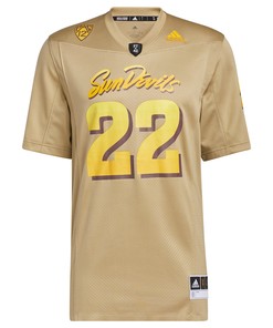 #22 Arizona State Sun Devils Adidas Rising Devils Premier Strategy Jersey - Cream Ncaa