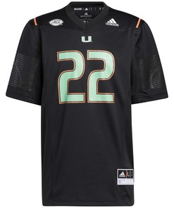 #22 Miami Hurricanes Adidas Miami Nights Premier Strategy Jersey - Black Ncaa