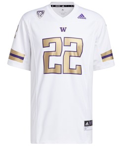 #22 Washington Huskies Adidas Husky Royalty Premier Strategy Jersey - White Ncaa