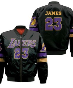 23 Lebron James Lakers Jersey Inspired Style Bomber Jacket