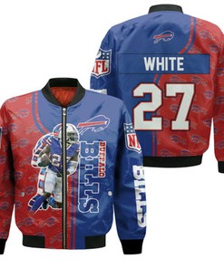 27 Tre Davious White 27 Buffalo Bills Great Player 2020 Nfl Season Jersey Bomber Jacket