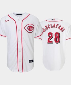 28 Anthony DeSclafani Youth Reds Home White Jersey
