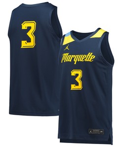 #3 Marquette Golden Eagles Jordan Brand Replica Basketball Jersey - Navy Ncaa