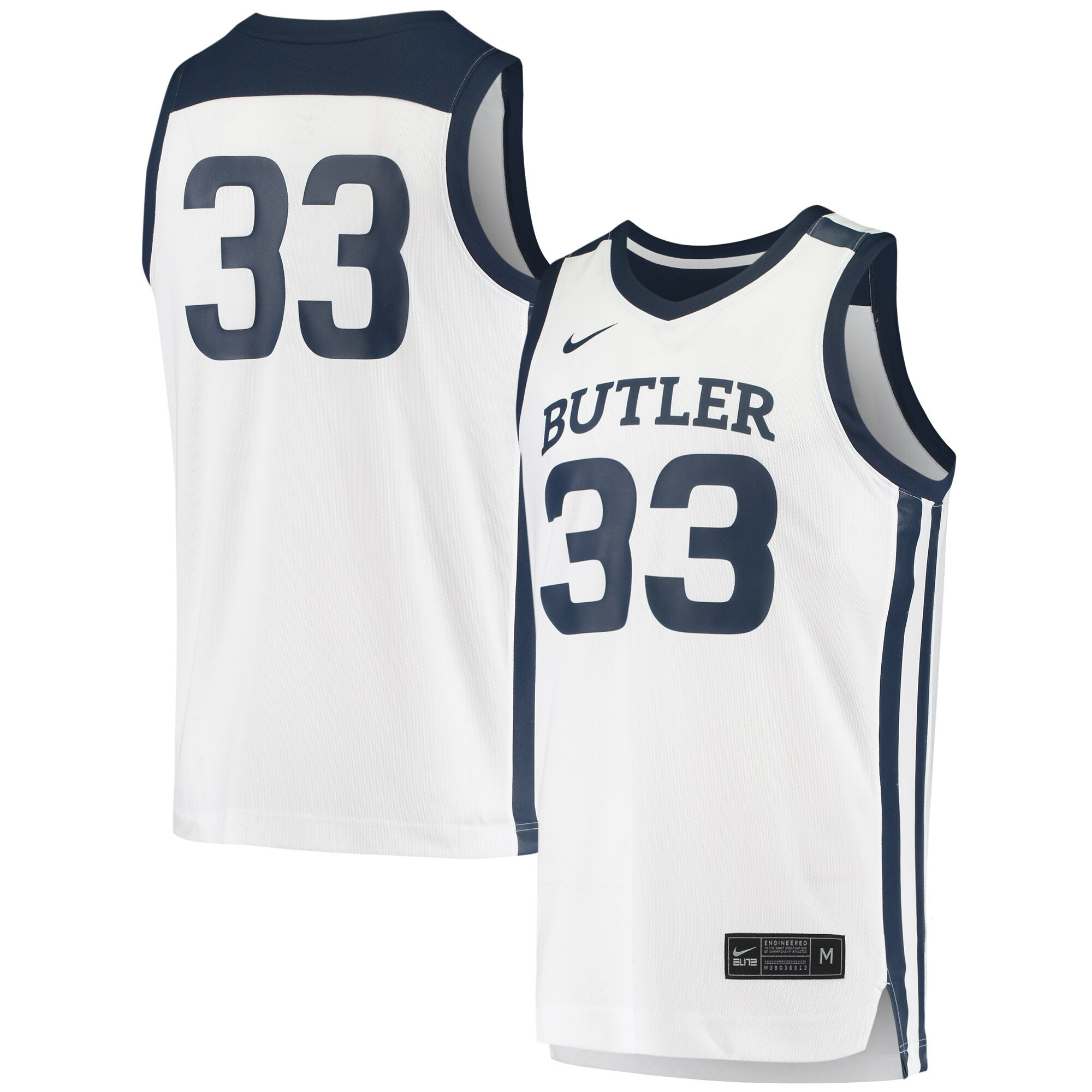 #33 Butler Bulldogs Replica Basketball Jersey - White Ncaa