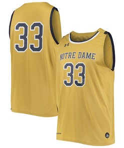 #33 Notre Dame Fighting Irish Under Armour College Replica Basketball Jersey - Gold Ncaa