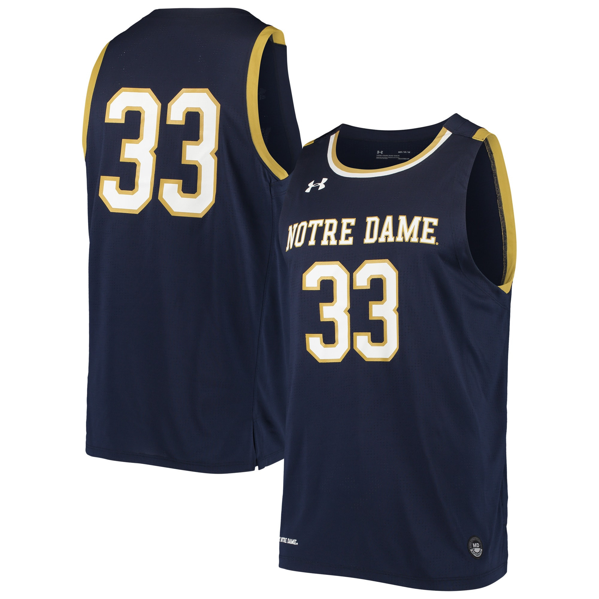 #33 Notre Dame Fighting Irish Under Armour College Replica Basketball Jersey - Navy Ncaa
