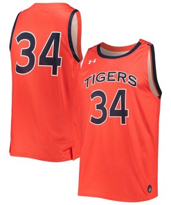 #34 Auburn Tigers Under Armour Alternate Replica Basketball Jersey - Orange Ncaa