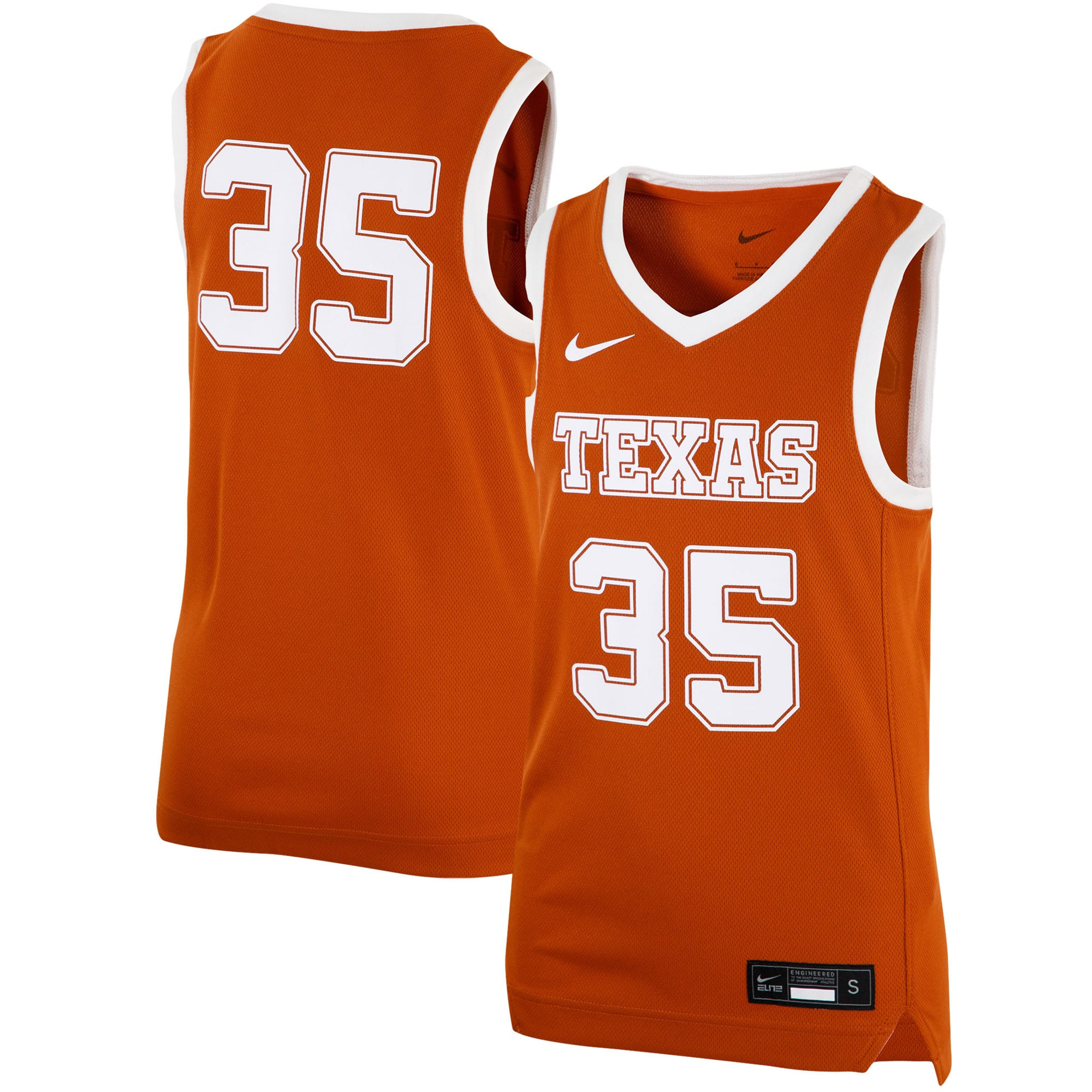 #35 Texas Longhorns Team Replica Basketball Jersey - Texas Orange Ncaa