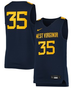 #35 West Virginia Mountaineers Team Replica Basketball Jersey - Navy Ncaa