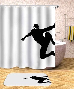 3D Black Spiderman Pose Shower Curtain - Bathroom Decor