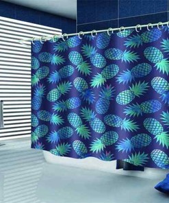 3D Blue Pineapples Shower Curtain - Waterproof Fabric Bathroom Decoration
