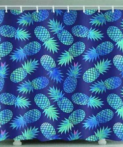 3D Blue Pineapples Shower Curtain - Waterproof Fabric Bathroom Decoration