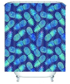 3D Blue Pineapples Shower Curtain - Waterproof Fabric Bathroom Decoration