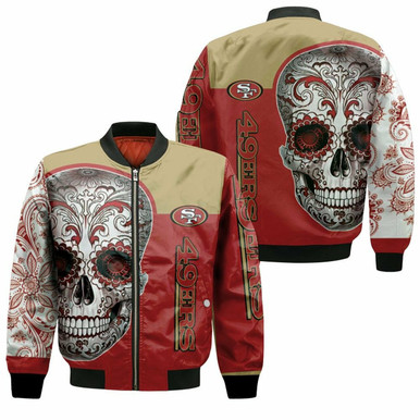 3D Hoodie San Francisco 49Ers Sugar Skull Fan 3D Bomber Jacket Model 122