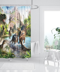 3D Peacock World Shower Curtain - Waterproof Fiber for Bathroom and Home Decor