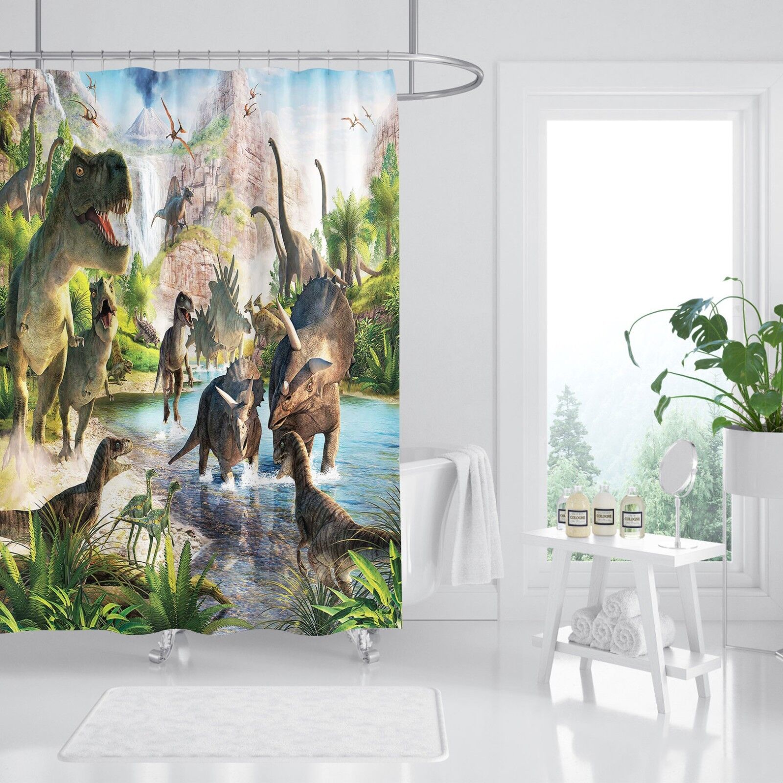 3D Peacock World Shower Curtain - Waterproof Fiber for Bathroom and Home Decor