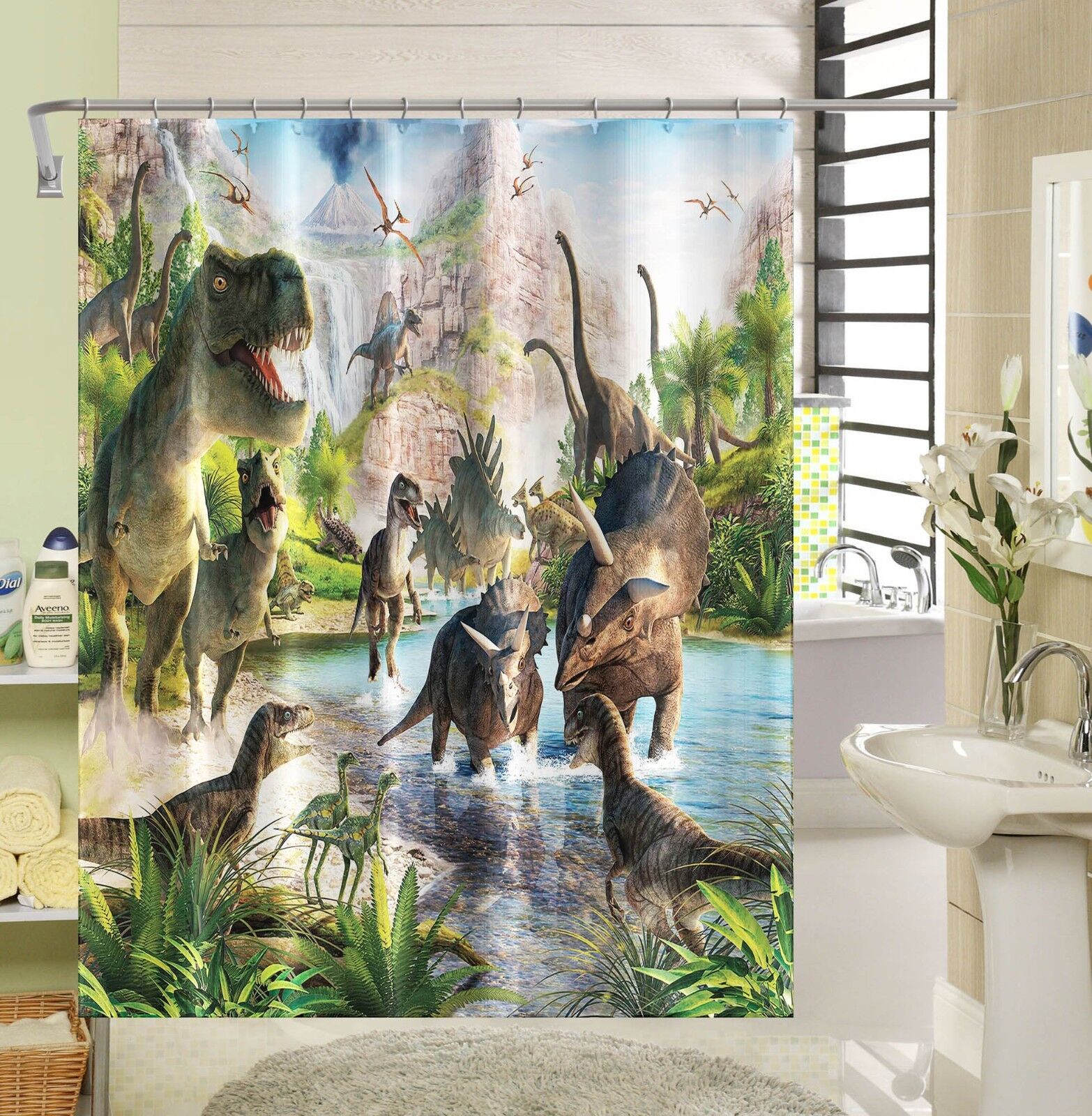3D Peacock World Shower Curtain - Waterproof Fiber for Bathroom and Home Decor