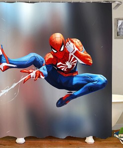 3D Spiderman Shower Curtain Art Bathroom Decor