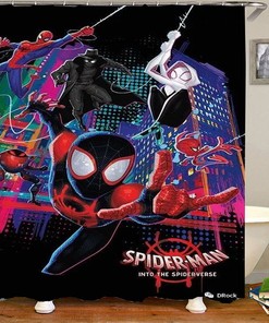 3D Spiderman Shower Curtain Art Bathroom Decor