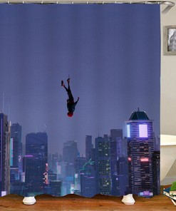 3D Spiderman Shower Curtain Art Bathroom Decor