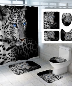 3D Tiger Animal Bathroom Curtain Decor