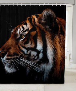 3D Tiger Wild Animals Heavy Fabric Bathroom Shower Curtain Home Decor