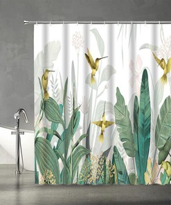 3D Tropical Palm Leaves Supply Shower Curtain Bathroom Decor