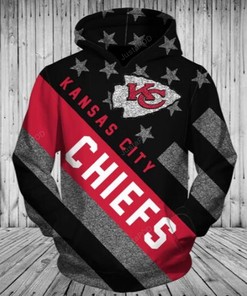 3d Graphic Printed In Chiefs Logo Hoodie